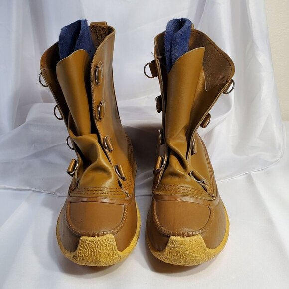 VTG Sorel Kaufman Chugalug Leather Winter Boots Rubber Soles Mens size 8 - Picture 4 of 16